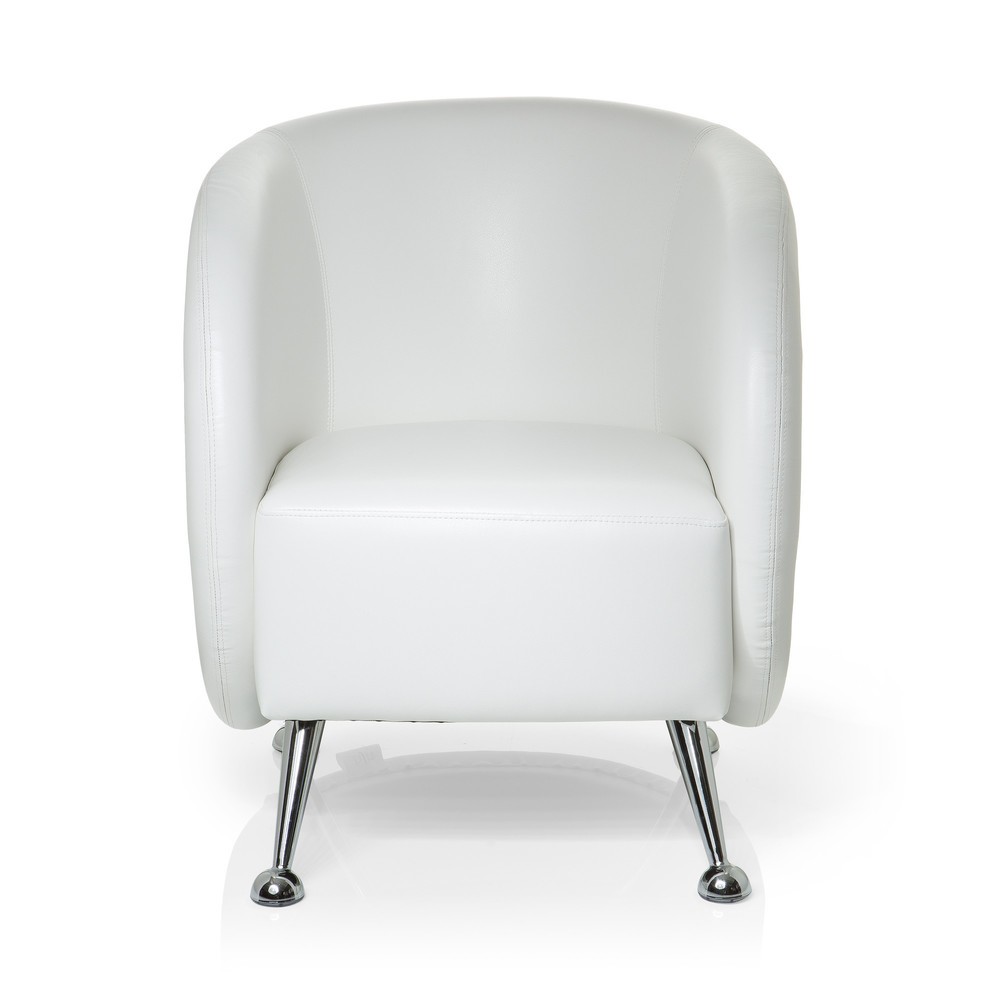 Produktabbildung: hjh OFFICE Loungesessel / Clubsessel ST. LUCIA Kunstleder, weiss