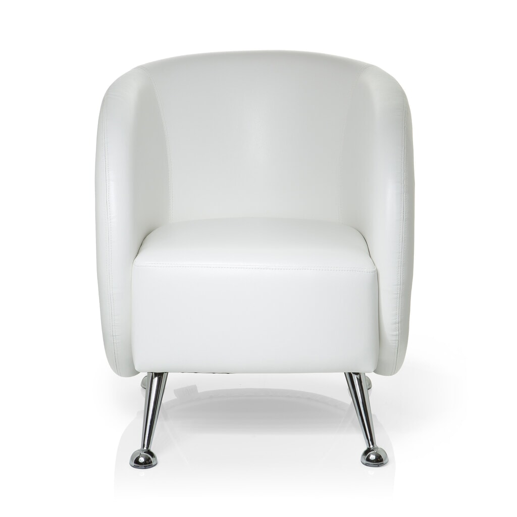 Produktabbildung: hjh OFFICE Loungesessel / Clubsessel ST. LUCIA Kunstleder, weiss