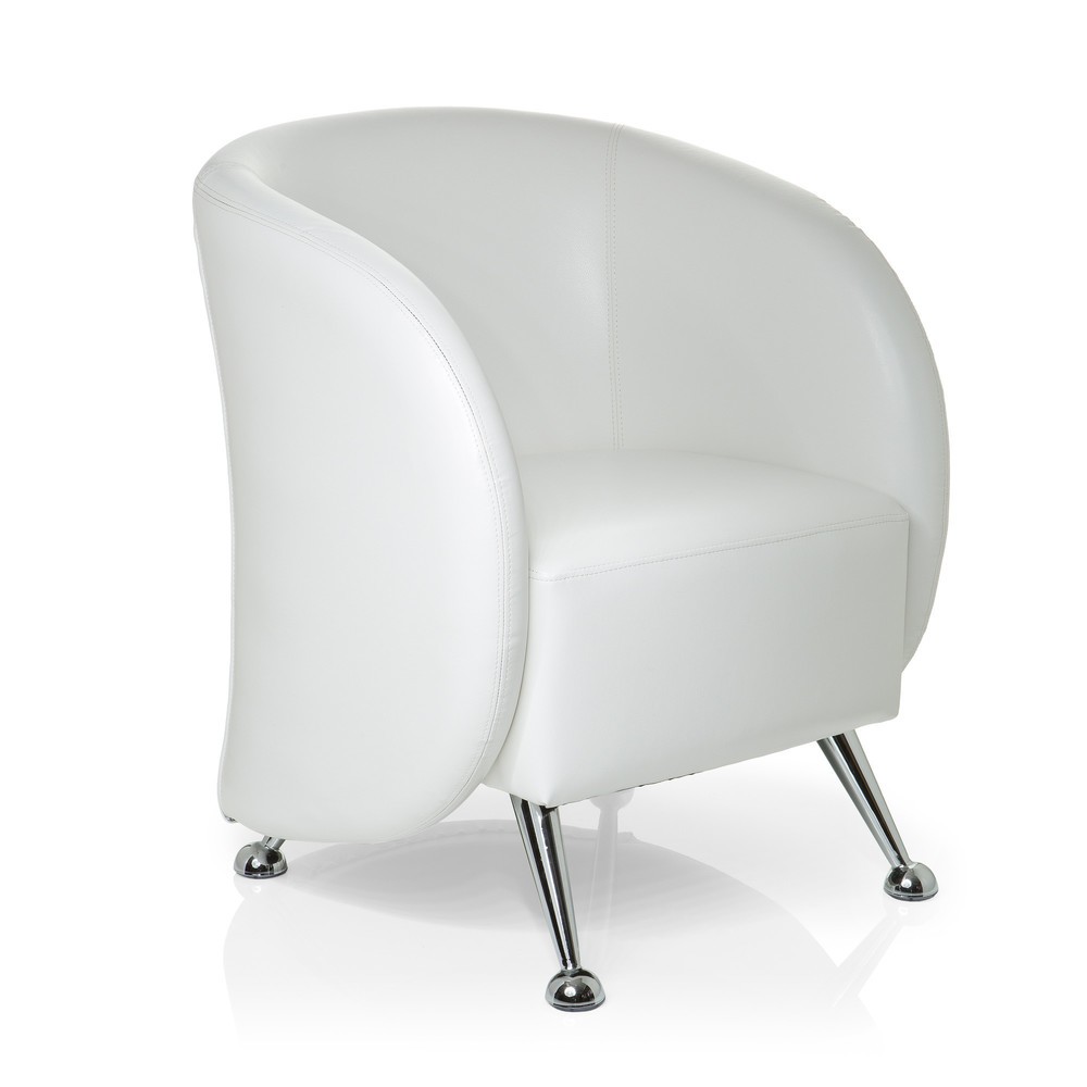 Produktabbildung Nr. 4: hjh OFFICE Loungesessel / Clubsessel ST. LUCIA Kunstleder, weiss