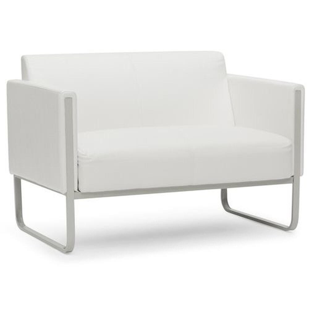 Produktabbildung Nr. 3: hjh OFFICE Loungesofa ARUBA Gestell lichtgrau Kunstleder, 2-Sitzer, weiss
