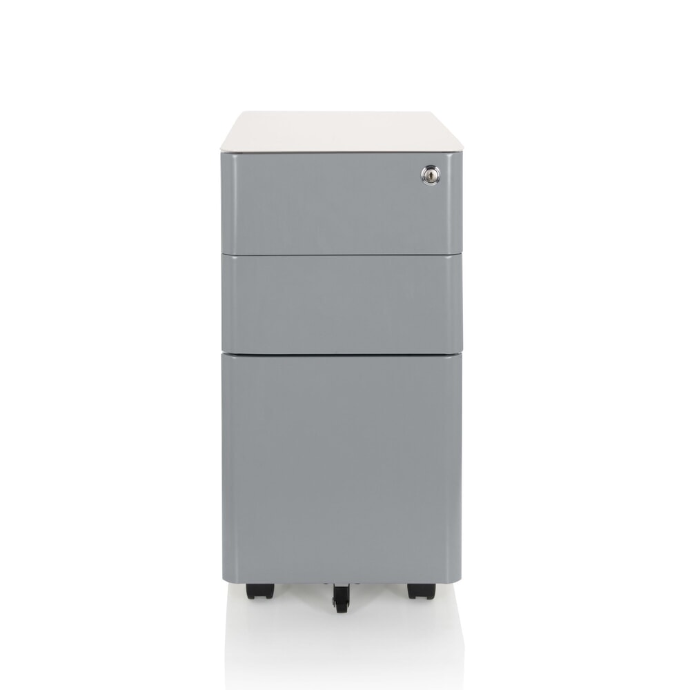 Produktabbildung: hjh OFFICE Rollcontainer COLOR I Metall, weiss / grau
