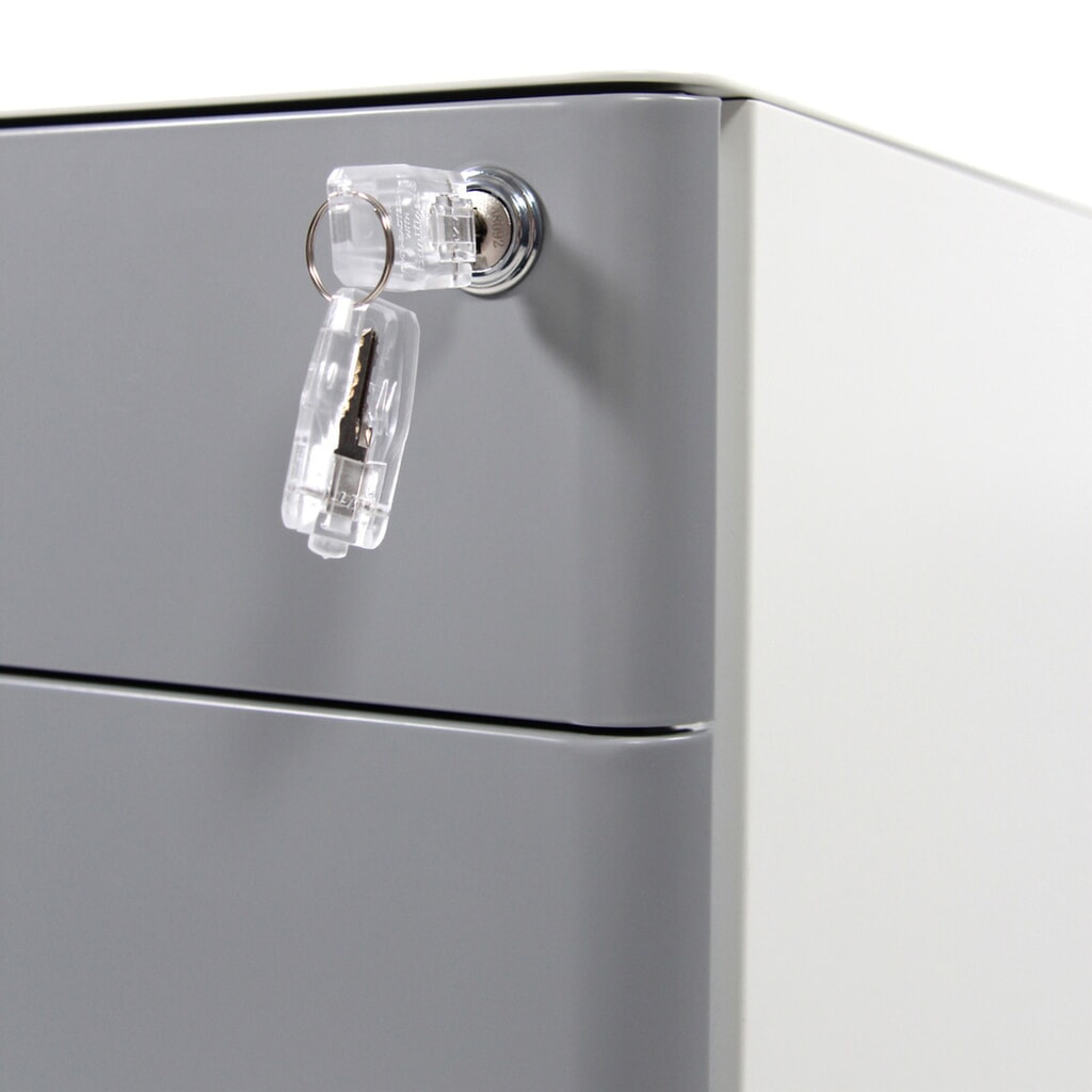hjh OFFICE Rollcontainer COLOR I Metall, weiss / grau Produktabbildung Nr. 3: hjh OFFICE Rollcontainer COLOR I Metall, weiss / grau