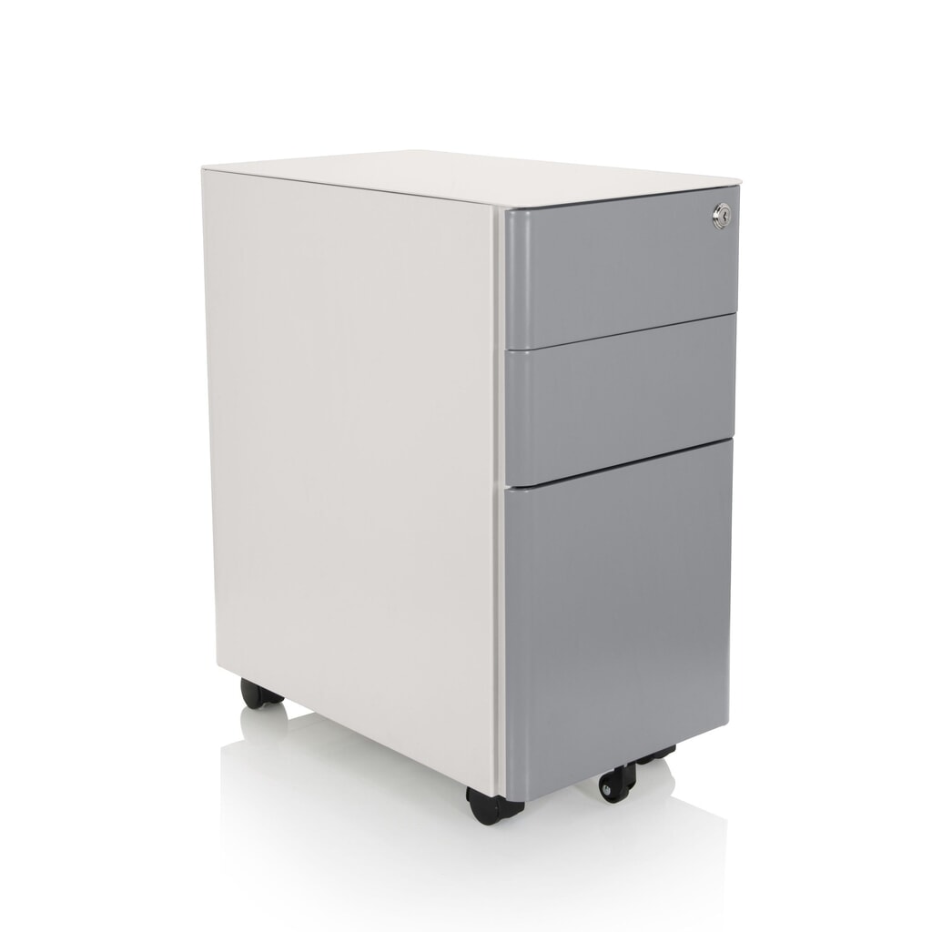 hjh OFFICE Rollcontainer COLOR I Metall, weiss / grau Produktabbildung Nr. 7: hjh OFFICE Rollcontainer COLOR I Metall, weiss / grau