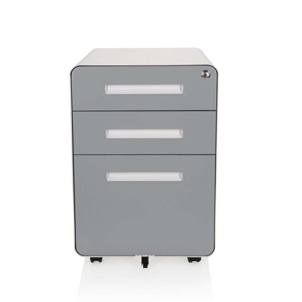 Produktabbildung Nr. 1: hjh OFFICE Rollcontainer COLOR PLUS I Metall, weiss / grau