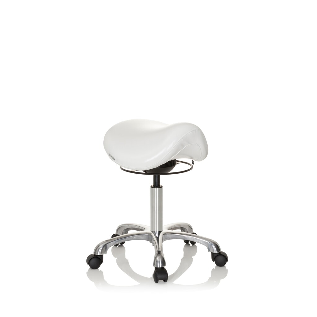 hjh OFFICE Ergonomischer Hocker / Sattelstuhl ORTHO SIT PU Kunstleder, weiss Produktabbildung Nr. 3: hjh OFFICE Ergonomischer Hocker / Sattelstuhl ORTHO SIT PU Kunstleder, weiss