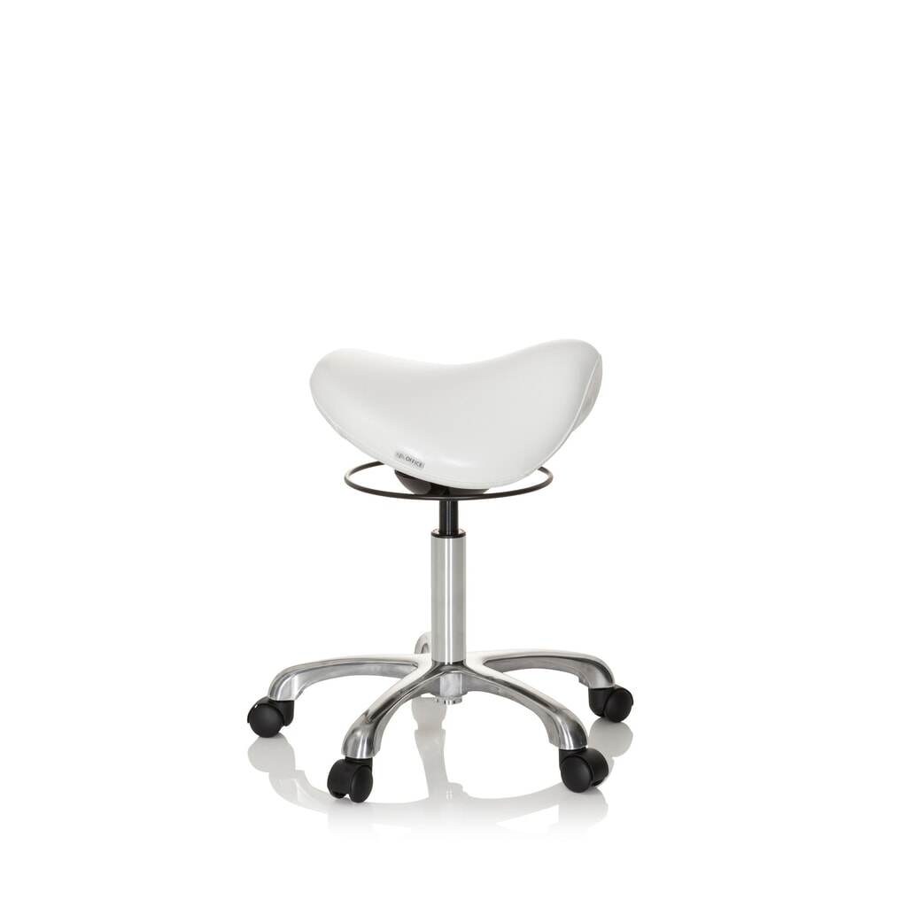 Produktabbildung Nr. 4: hjh OFFICE Ergonomischer Hocker / Sattelstuhl ORTHO SIT PU Kunstleder, weiss