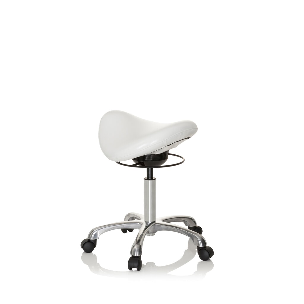 hjh OFFICE Ergonomischer Hocker / Sattelstuhl ORTHO SIT PU Kunstleder, weiss Produktabbildung Nr. 8: hjh OFFICE Ergonomischer Hocker / Sattelstuhl ORTHO SIT PU Kunstleder, weiss