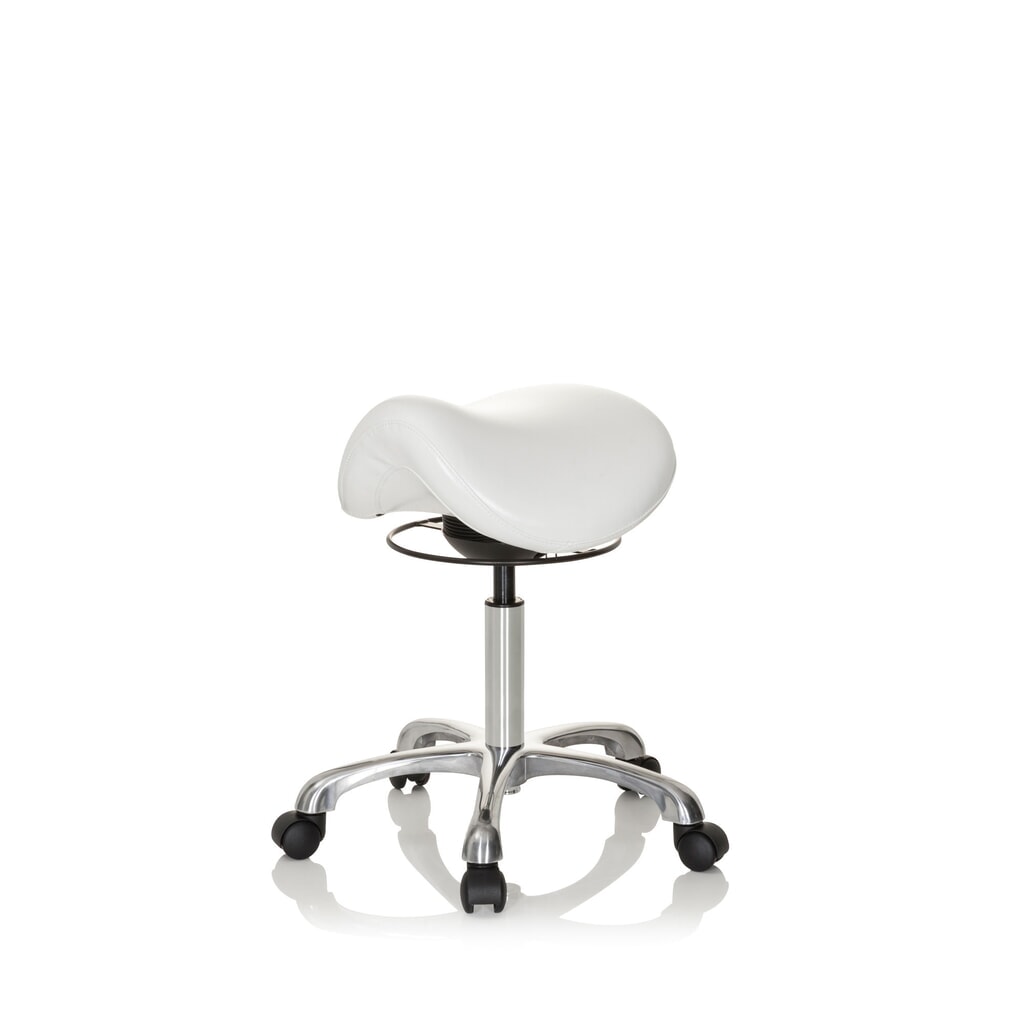 hjh OFFICE Ergonomischer Hocker / Sattelstuhl ORTHO SIT PU Kunstleder, weiss Produktabbildung Nr. 10: hjh OFFICE Ergonomischer Hocker / Sattelstuhl ORTHO SIT PU Kunstleder, weiss