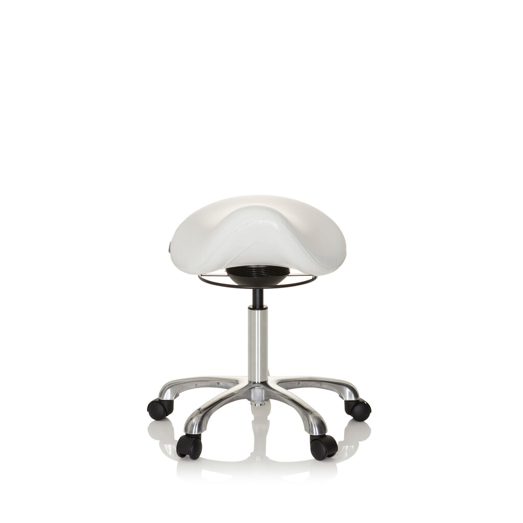 Produktabbildung Nr. 1: hjh OFFICE Ergonomischer Hocker / Sattelstuhl ORTHO SIT PU Kunstleder, weiss