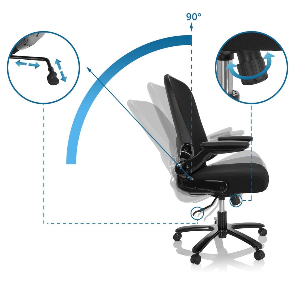 hjh OFFICE Schwerlaststuhl / Büro INSTRUCTOR XXL SW I Sto Stoff/Netzstoff, schwarz Produktabbildung Nr. 11: hjh OFFICE Schwerlaststuhl / Büro INSTRUCTOR XXL SW I Sto Stoff/Netzstoff, schwarz