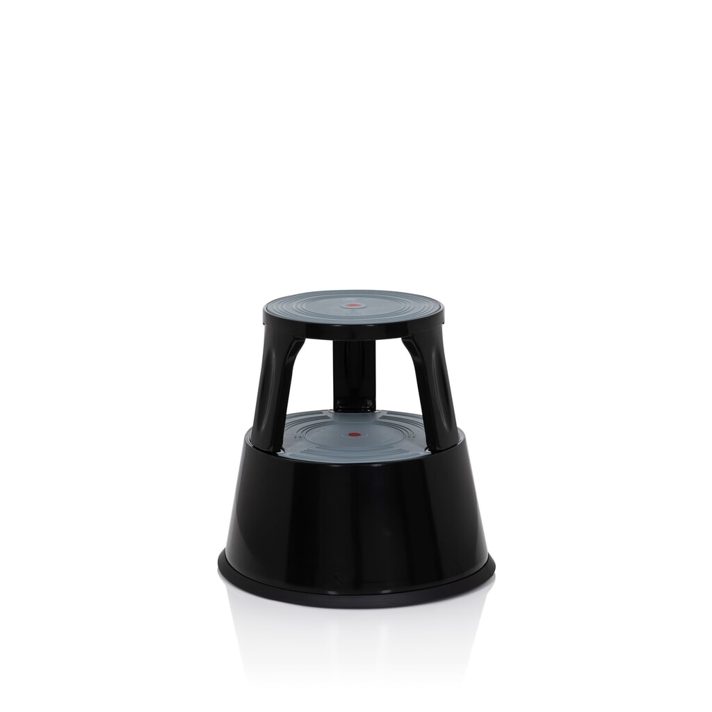 hjh OFFICE Tritthocker / Rollhocker TIO-M II Metall, Kunststoff, schwarz Produktabbildung: hjh OFFICE Tritthocker / Rollhocker TIO-M II Metall, Kunststoff, schwarz