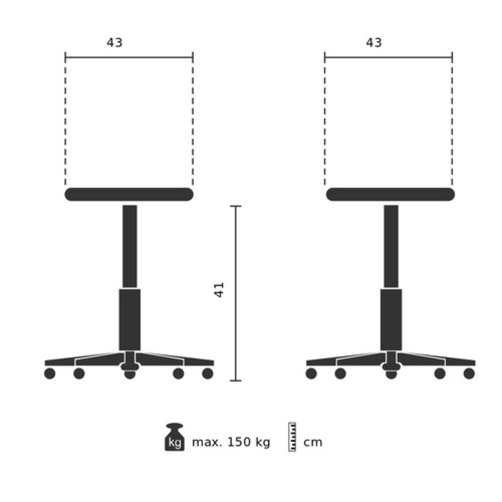Produktabbildung Nr. 11: hjh OFFICE Tritthocker / Rollhocker TIO-M II Metall, Kunststoff, dunkelgrau