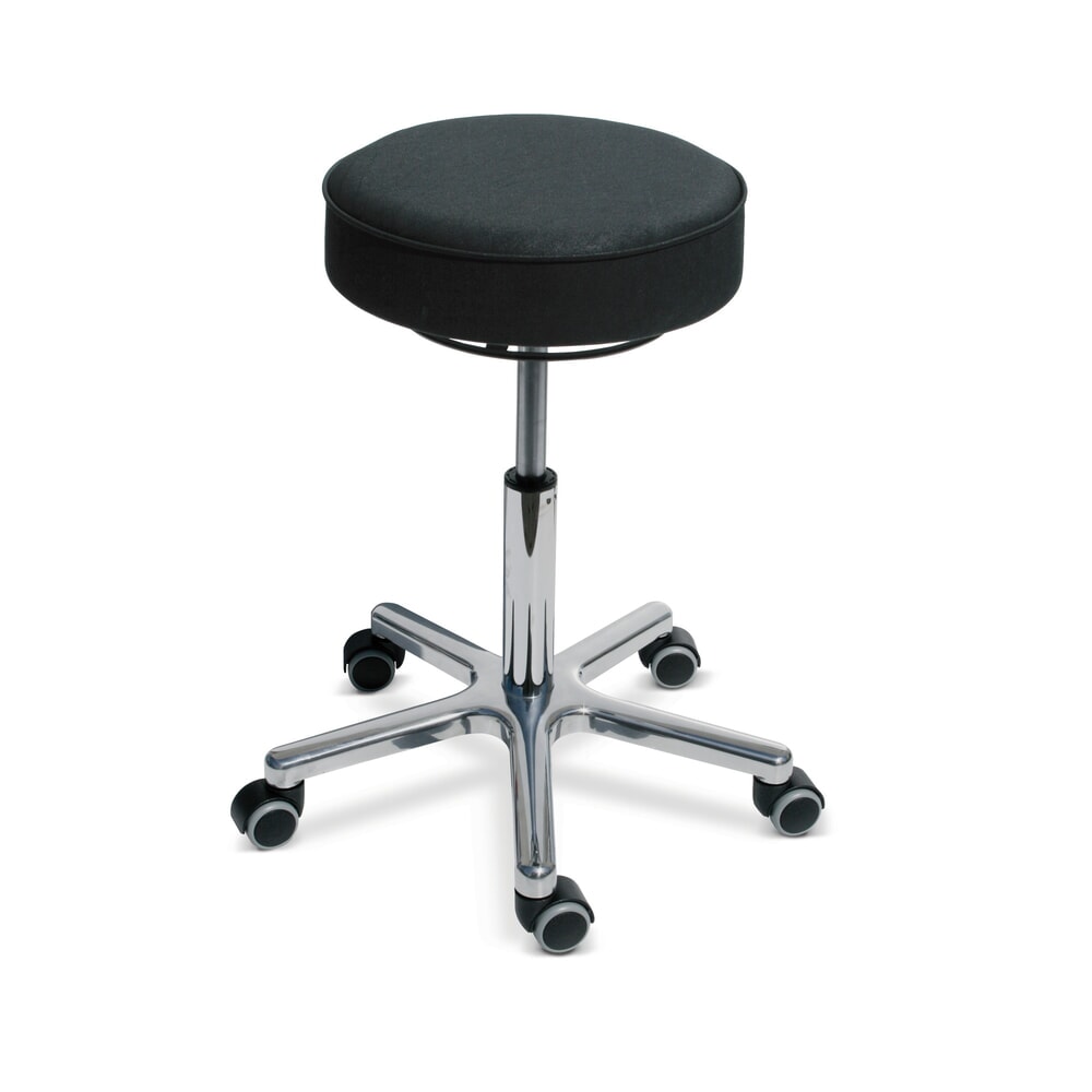 Produktabbildung: Hocker Premium, Kunstledersitz, Sitzhöhe 540-720 mm, Rollen, schwarz