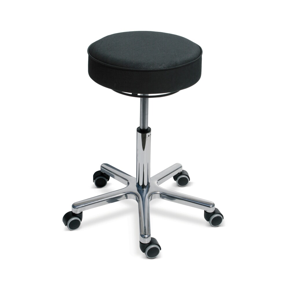 Produktabbildung: Hocker Premium, Kunstledersitz, Sitzhöhe 540-720 mm, Rollen, schwarz
