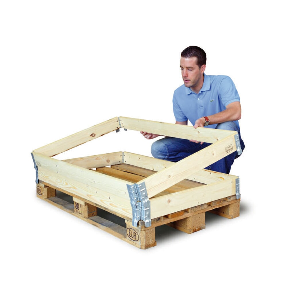 Holzaufsatzrahmen für Europaletten, 1/2-Mass, LxBxH 800 x 600 x 200 mm Produktabbildung Nr. 2: Holzaufsatzrahmen für Europaletten, 1/2-Mass, LxBxH 800 x 600 x 200 mm