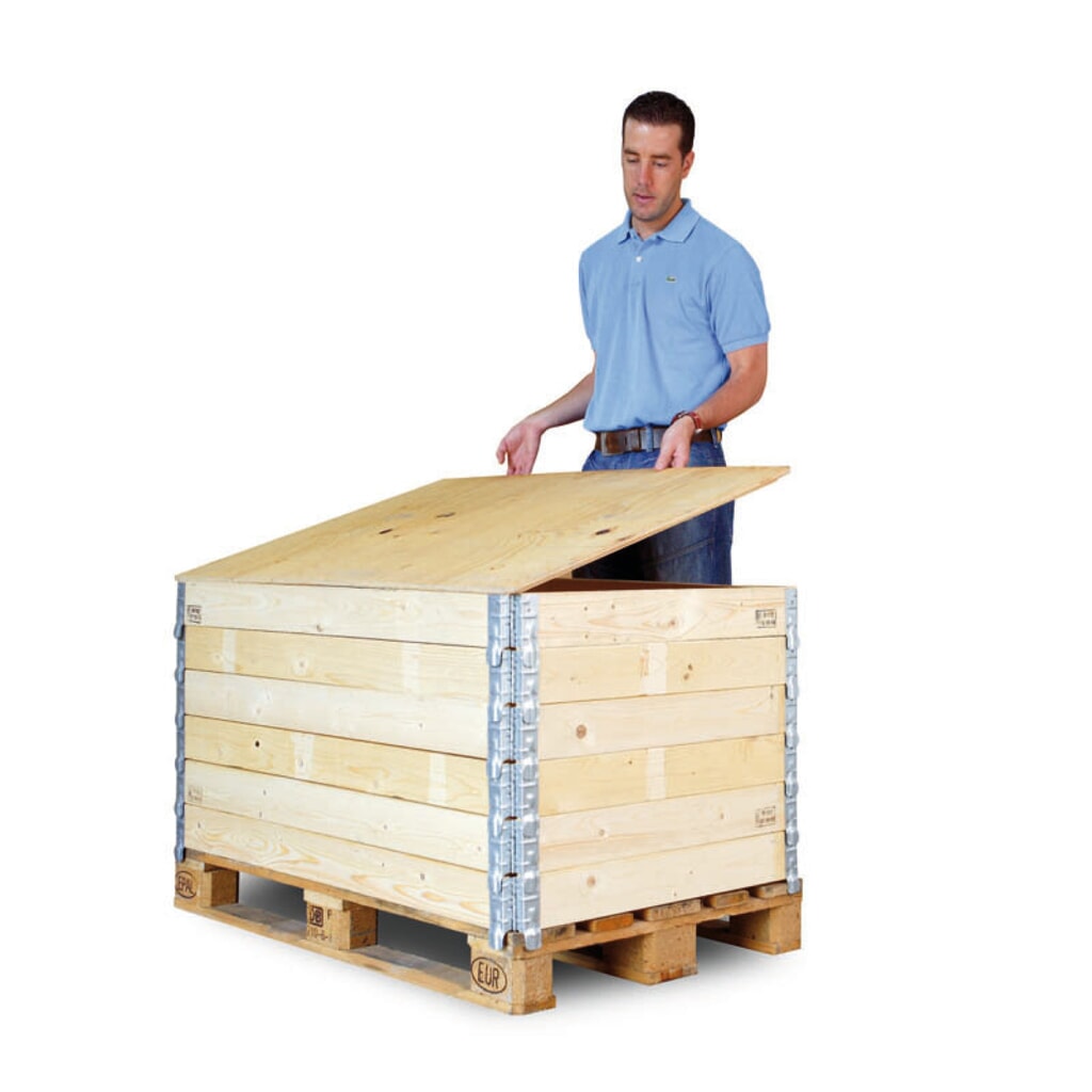 Holzaufsatzrahmen für Europaletten, 1/2-Mass, LxBxH 800 x 600 x 200 mm Produktabbildung Nr. 3: Holzaufsatzrahmen für Europaletten, 1/2-Mass, LxBxH 800 x 600 x 200 mm