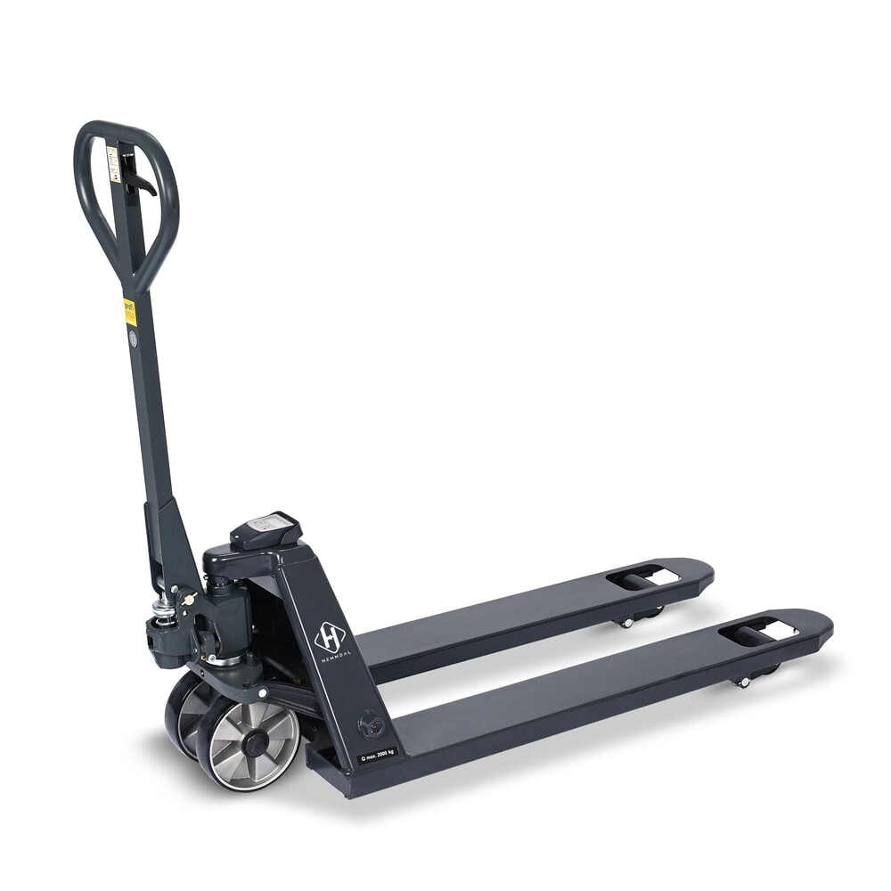 Produktabbildung: Hubwagen mit Waage HEMMDAL PTM 2.0 Scale, Tragfähigkeit 2000 kg, 5-kg-Schritte, Einfach-Gabelrollen