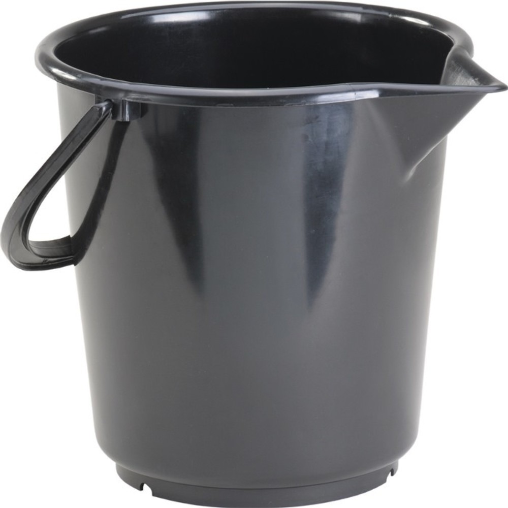 Produktabbildung: HÜNERSDORFF Eimer 10,5l HD-Polyethylen schwarz Kunststoffbügel D.286mm H.283mm