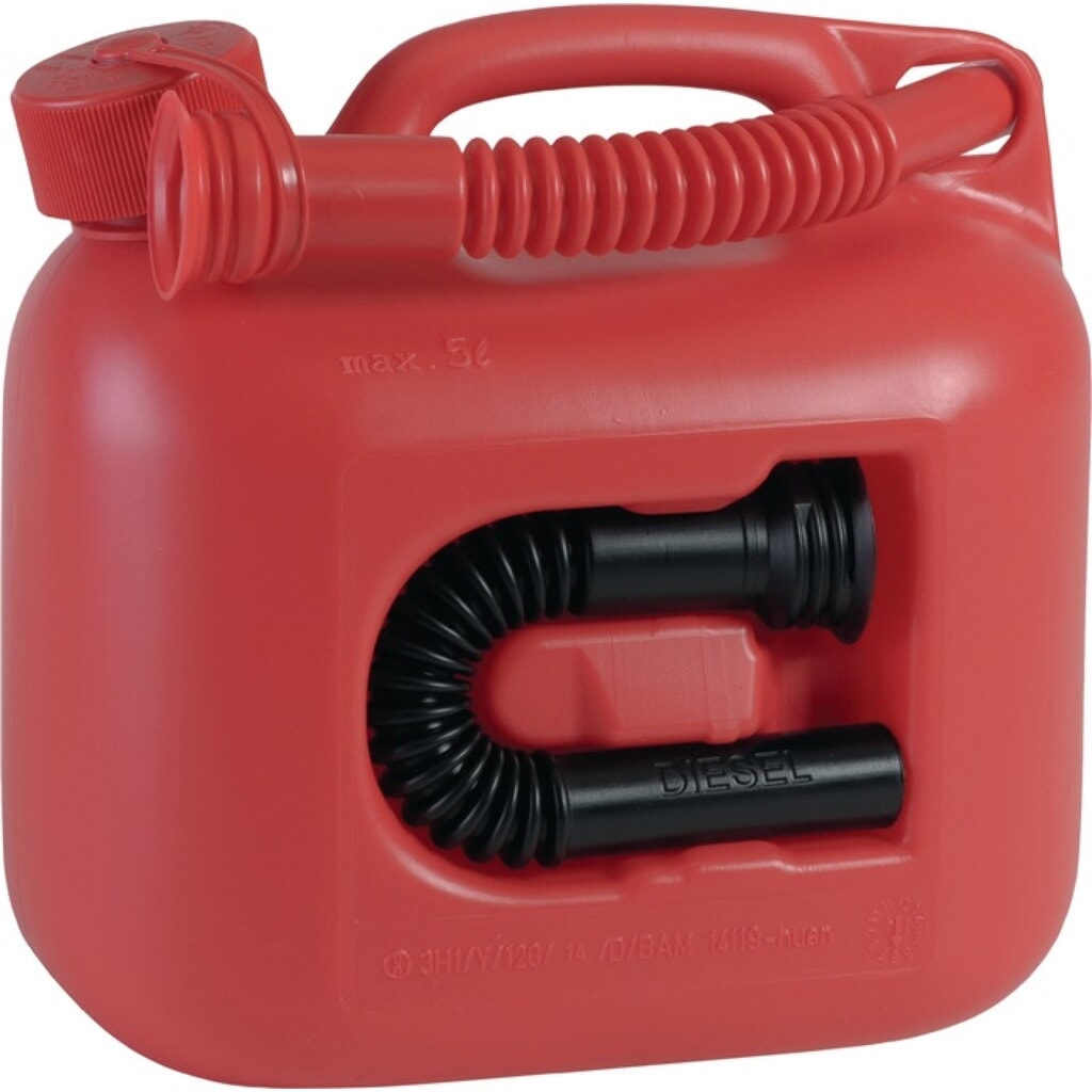 Kraftstoffkanister PREMIUM Inh.5l rot 2 Auslaufrohre Produktabbildung: Kraftstoffkanister PREMIUM Inh.5l rot 2 Auslaufrohre
