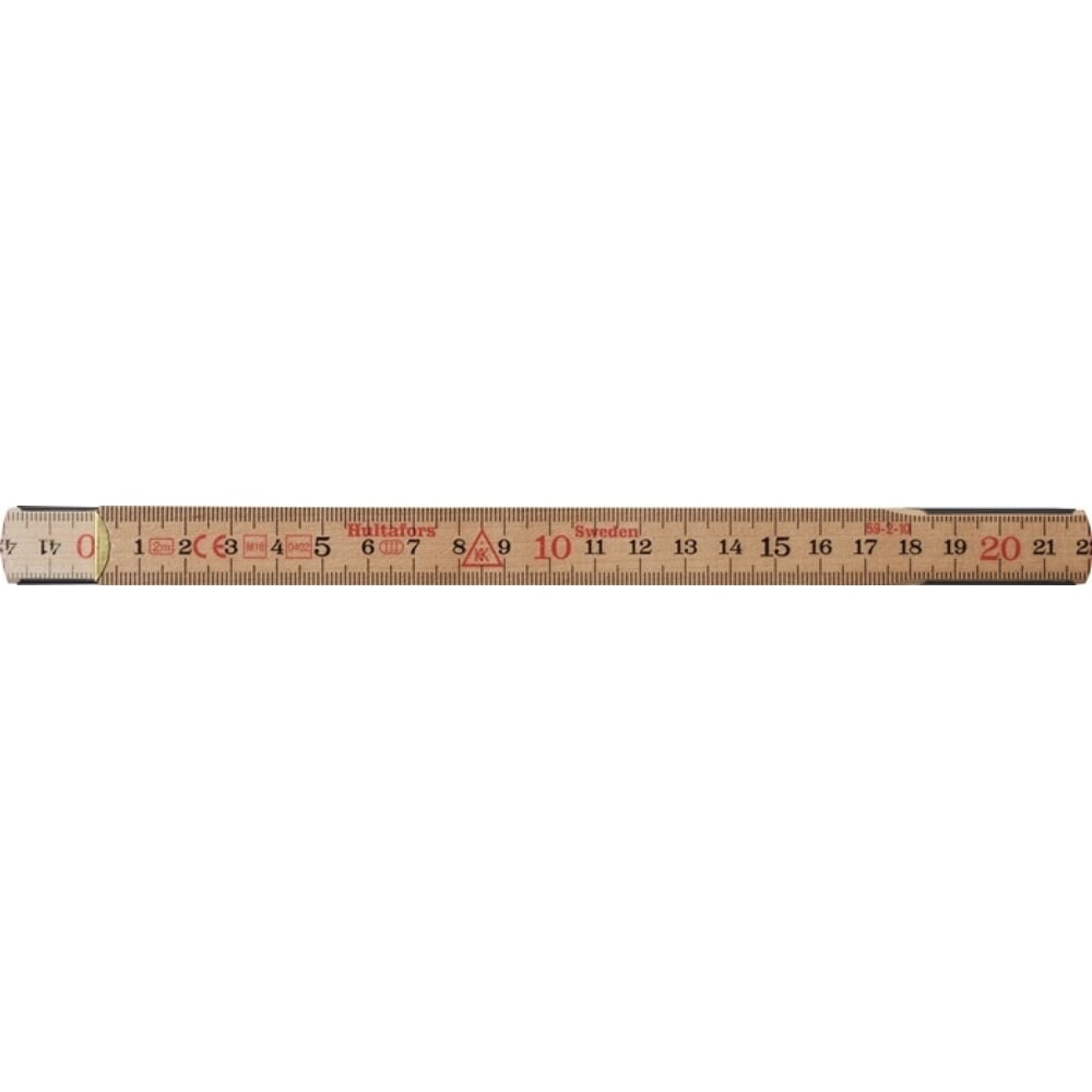 Produktabbildung Nr. 2: HULTAFORS Gliedermassstab 59-2-10, mm/cm EG III, Länge 2 m Breite 15 mm, Glasbirke natur