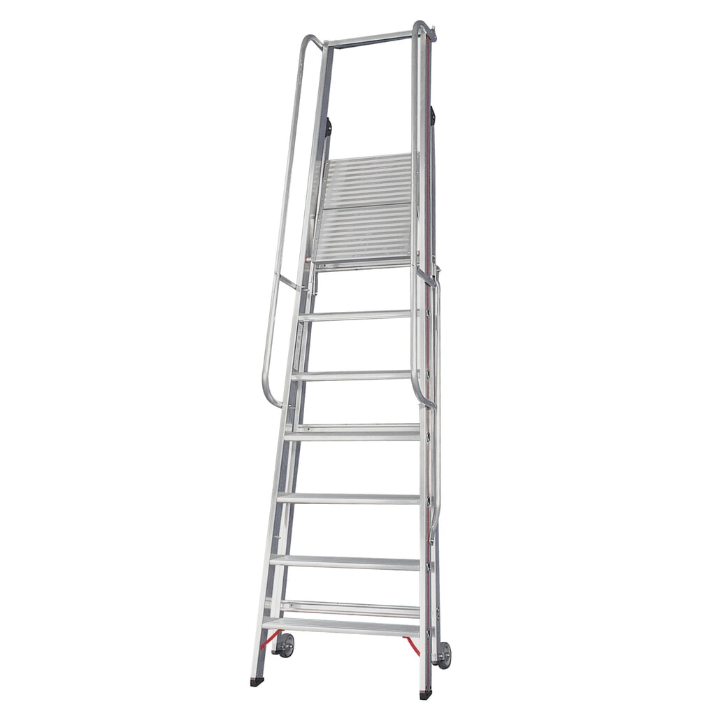 HYMER Plattformleiter mit Kipprollen, Standhöhe 0,95 m Produktabbildung Nr. 2: HYMER Plattformleiter mit Kipprollen, Standhöhe 0,95 m