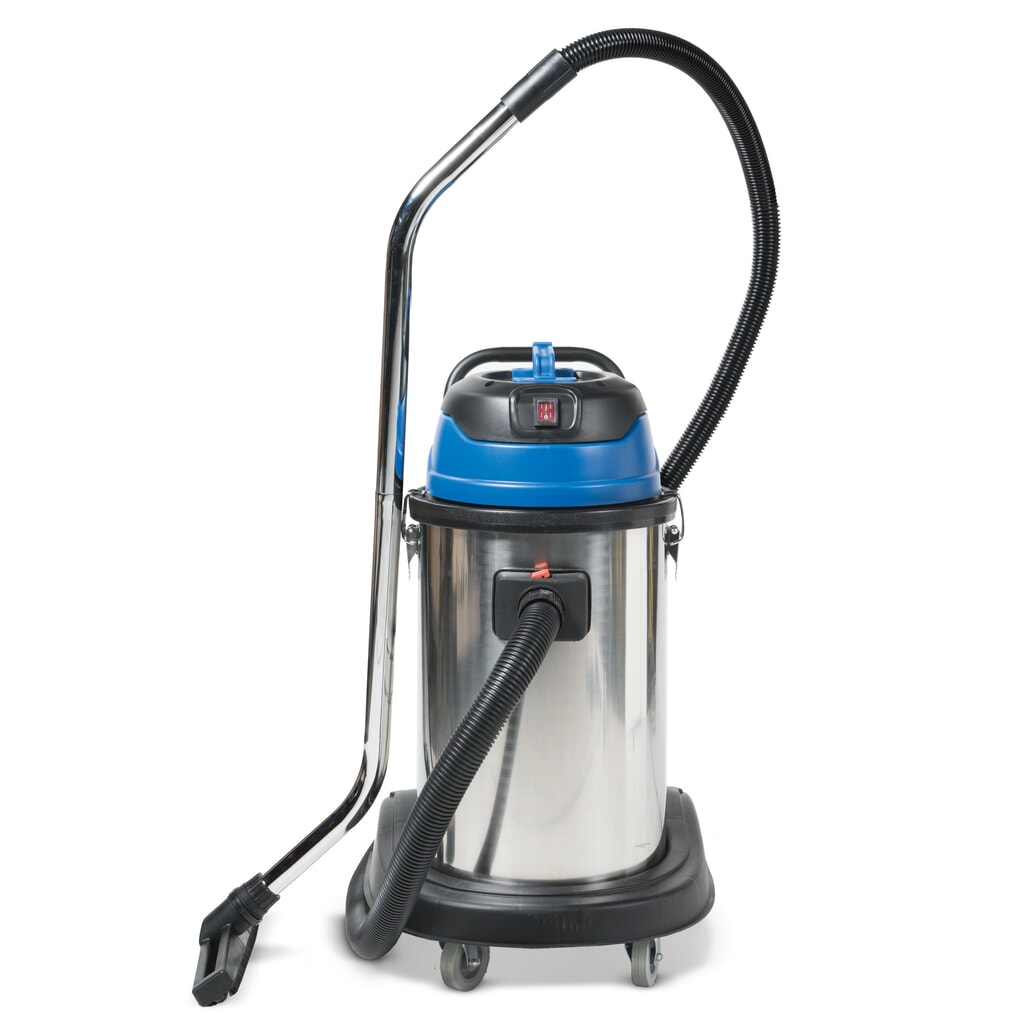 Produktabbildung: HEMMDAL Industriesauger, Nass-Trockensauger, Edelstahlbehälter, 1.500 W, 30 l, Kippfahrgestell, Schiebebügel