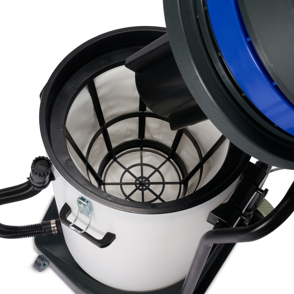 HEMMDAL Industriesauger, nass + trocken, Kunststoffbehälter, 2.000 W, 70 l, Kippfahrgestell, Schiebebügel, Ablass-Schlauch Produktabbildung Nr. 6: HEMMDAL Industriesauger, nass + trocken, Kunststoffbehälter, 2.000 W, 70 l, Kippfahrgestell, Schiebebügel, Ablass-Schlauch