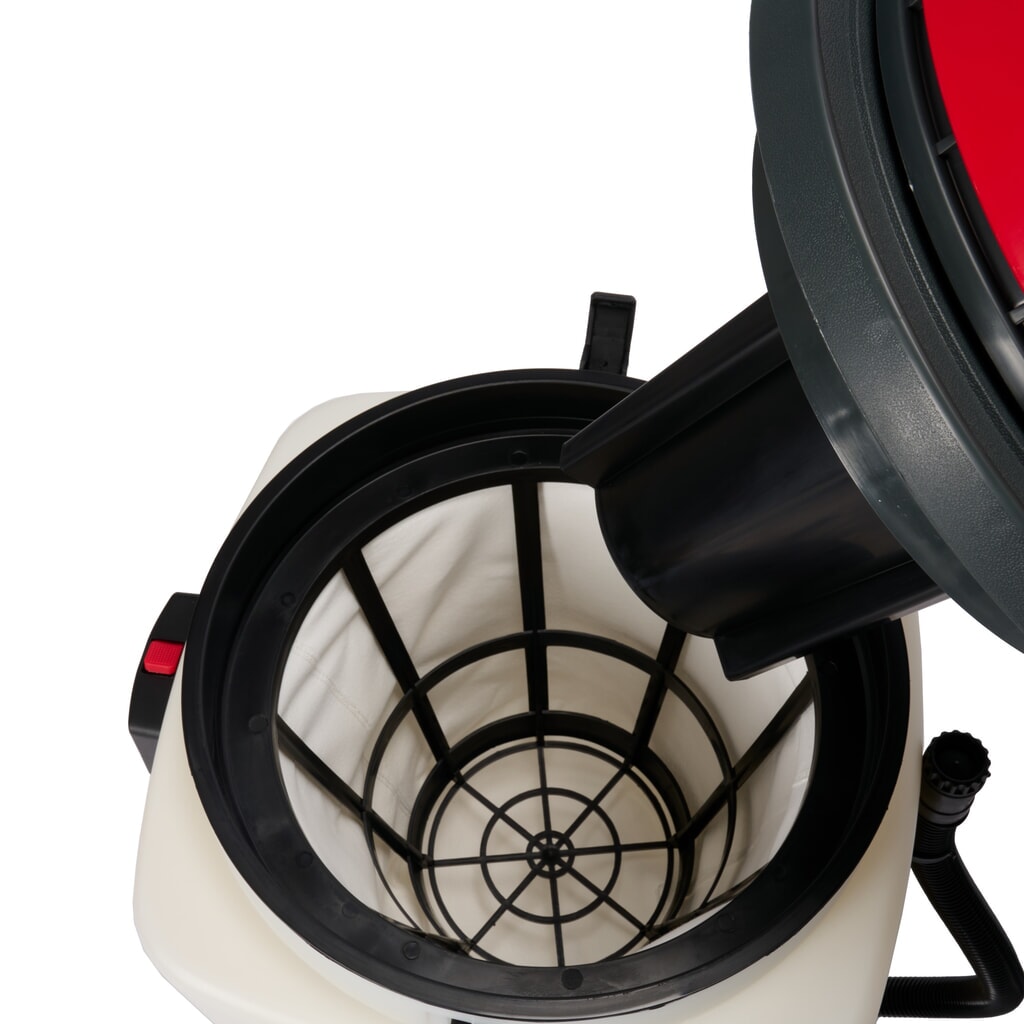 Produktabbildung Nr. 3: HEMMDAL Industriesauger, nass + trocken, Kunststoffbehälter, 3.000 W, 90 l, Schiebebügel, Ablass-Schlauch