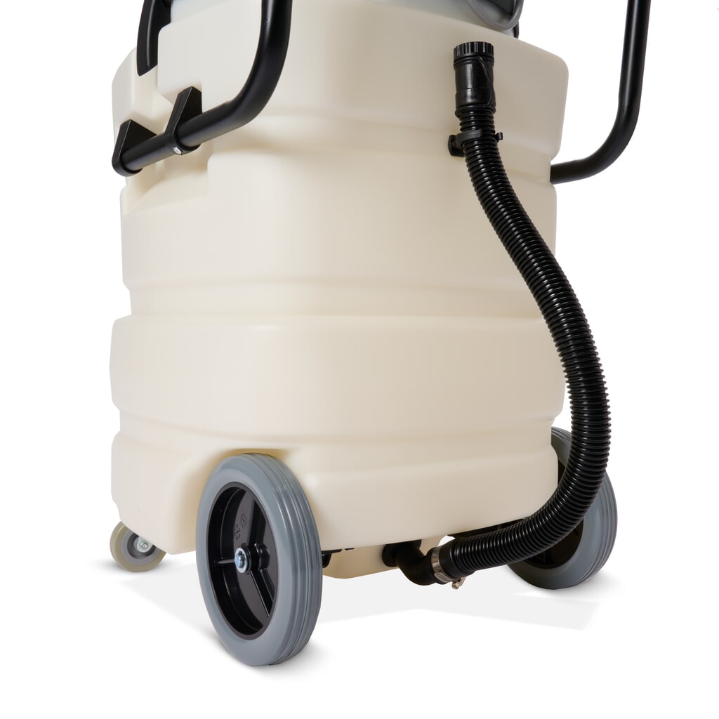 Produktabbildung Nr. 6: HEMMDAL Industriesauger, nass + trocken, Kunststoffbehälter, 3.000 W, 90 l, Schiebebügel, Ablass-Schlauch