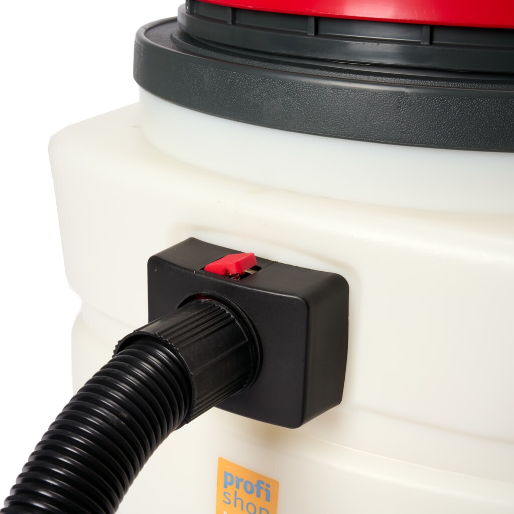 Produktabbildung Nr. 8: HEMMDAL Industriesauger, nass + trocken, Kunststoffbehälter, 3.000 W, 90 l, Schiebebügel, Ablass-Schlauch