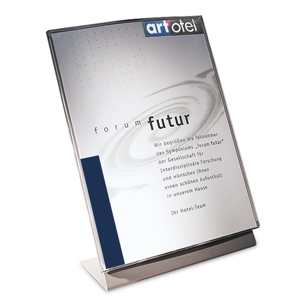 Infotafel Standard, DIN A4, HxBxT 304 x 215 x 23 mm Produktabbildung: Infotafel Standard, DIN A4, HxBxT 304 x 215 x 23 mm