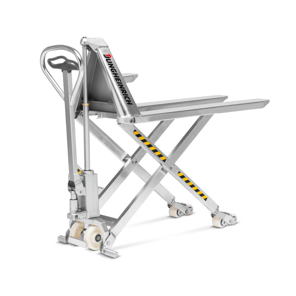 Produktabbildung: Jungheinrich Edelstahl-Scherenhubwagen AMX I15p - Professional-Ausführung, Tragfähigkeit 1.500 kg, Polyurethan