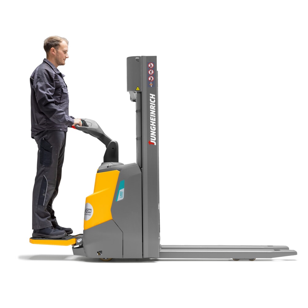 Produktabbildung Nr. 10: Jungheinrich Elektro-Hochhubwagen ERC 110i ZT mit Standplattform, Zweifach-Teleskop-Hubgerüst, Hubhöhe 2.700 mm, Tragfähigkeit 1.000 kg, Proportionalhydraulik