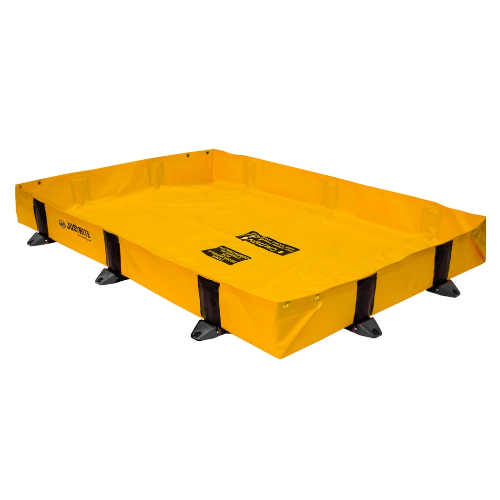 Justrite® Falt-Auffangwanne aus Polyester QuickBerm® Lite, Kapazität 451 l Produktabbildung: Justrite® Falt-Auffangwanne aus Polyester QuickBerm® Lite, Kapazität 451 l
