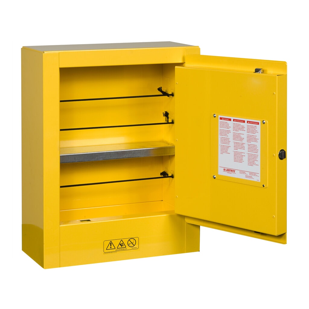Produktabbildung Nr. 3: Justrite® Mini-Brandschutzschrank, HxBxT 560 x 430 x 200 mm, 1 Fachboden, manuell schliessend