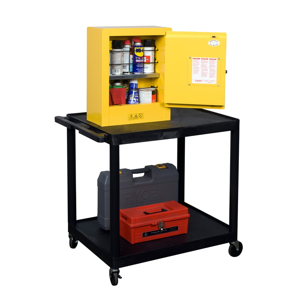 Justrite® Mini-Brandschutzschrank, HxBxT 560 x 430 x 200 mm, 1 Fachboden, manuell schliessend Produktabbildung Nr. 4: Justrite® Mini-Brandschutzschrank, HxBxT 560 x 430 x 200 mm, 1 Fachboden, manuell schliessend