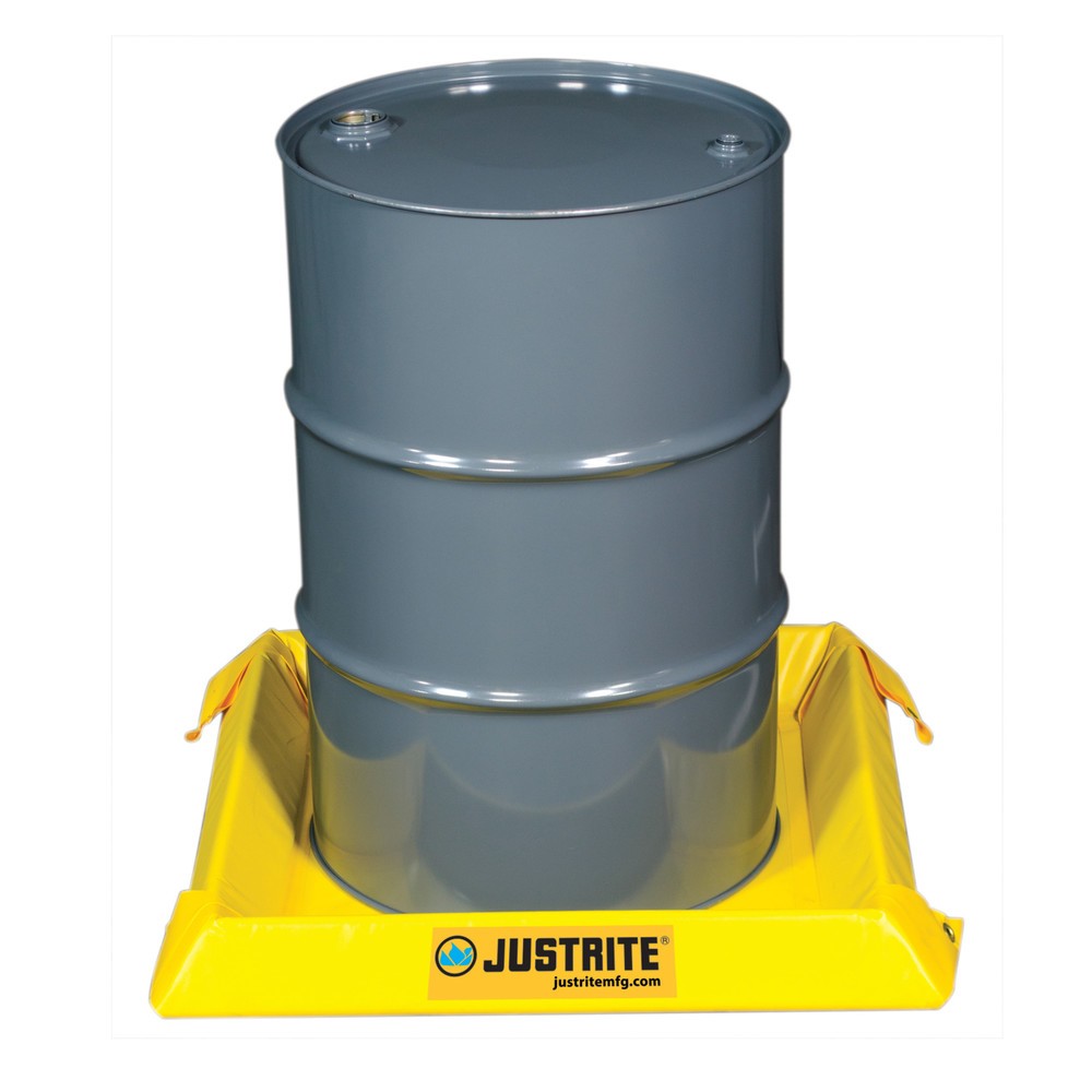 Produktabbildung: Justrite® Falt-Auffangwanne aus PVC, Wandhöhe 100 mm, Innenmasse 0,6 x 0,6 m, Kapazität 38 l