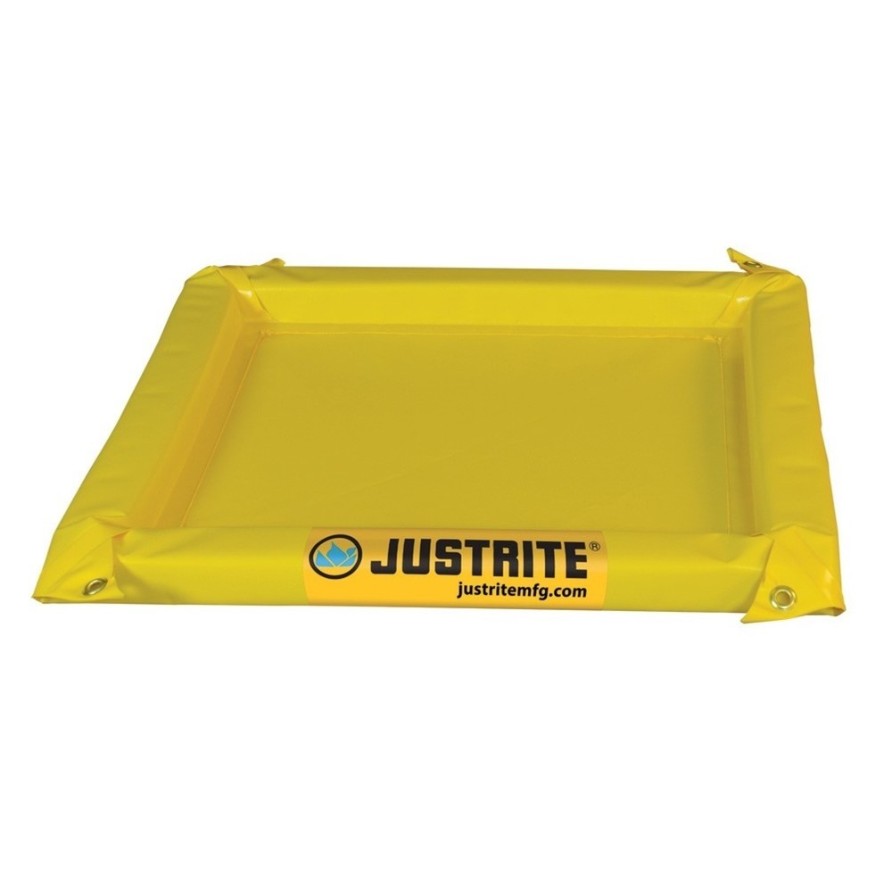 Produktabbildung: Justrite® Falt-Auffangwanne aus PVC, Wandhöhe 50 mm, Innenmasse 0,6 x 0,6 m, Kapazität 19 l