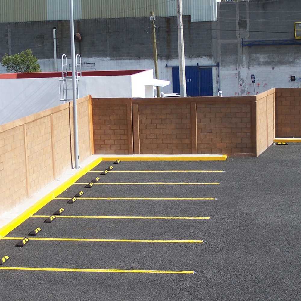 Produktabbildung: Justrite® Radstopp Mini Park-It® , Recycling-Gummi, Breite 550 mm, schwarz/gelb