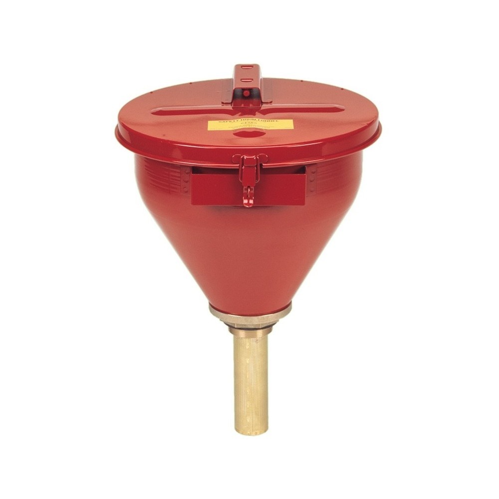 Produktabbildung: Justrite® Sicherheits-Fasstrichter, Flammensperre 150 mm, rot