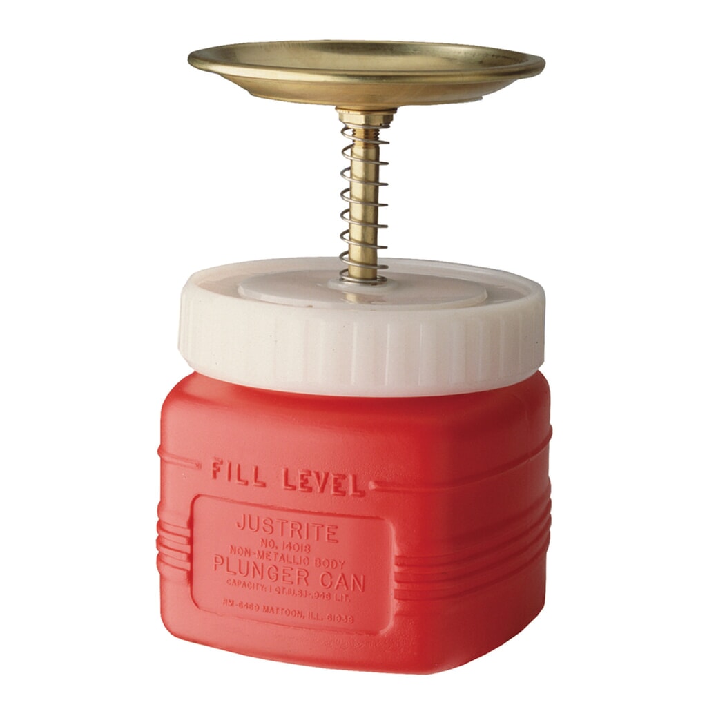 Justrite® Sparanfeuchter aus PE, rot, 1 Liter Produktabbildung: Justrite® Sparanfeuchter aus PE, rot, 1 Liter