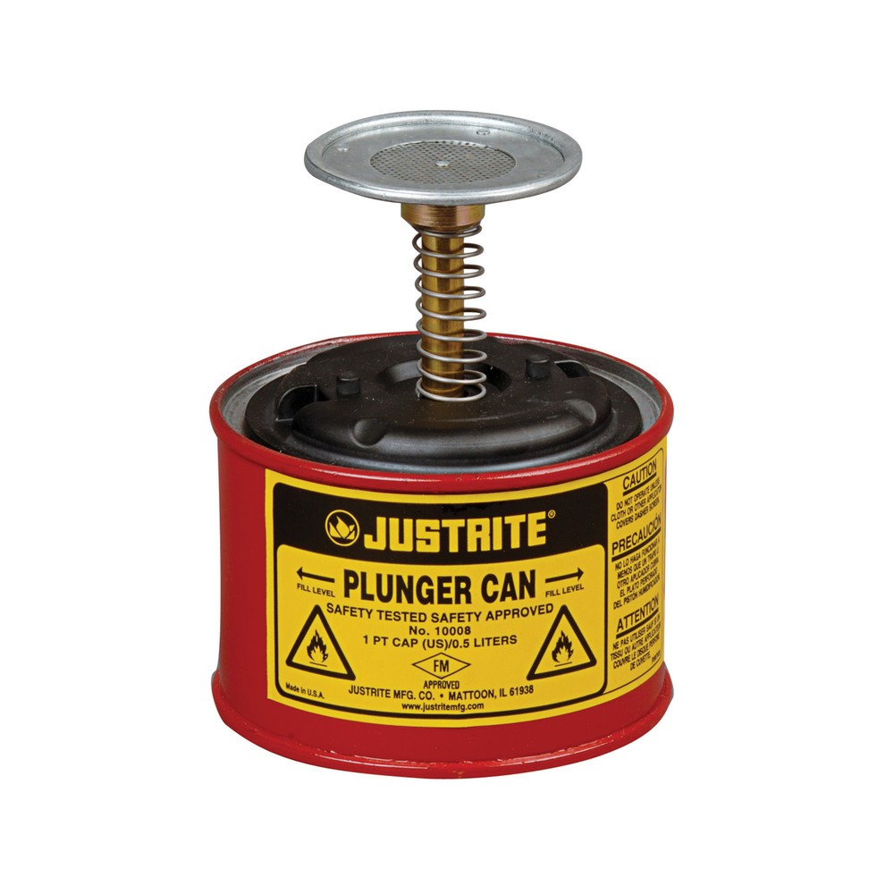 Produktabbildung: Justrite® Sparanfeuchter aus Stahlblech, rot, 0,5 Liter