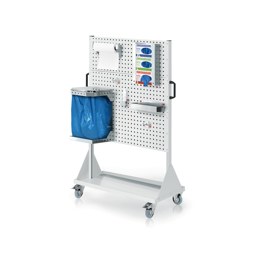 Kappes RasterPlan® Hygienestation, mobile Stellwand, 3 Lochplatten, HxBxT 1.580 x 1.000 x 500 mm, Modell 2 Produktabbildung: Kappes RasterPlan® Hygienestation, mobile Stellwand, 3 Lochplatten, HxBxT 1.580 x 1.000 x 500 mm, Modell 2