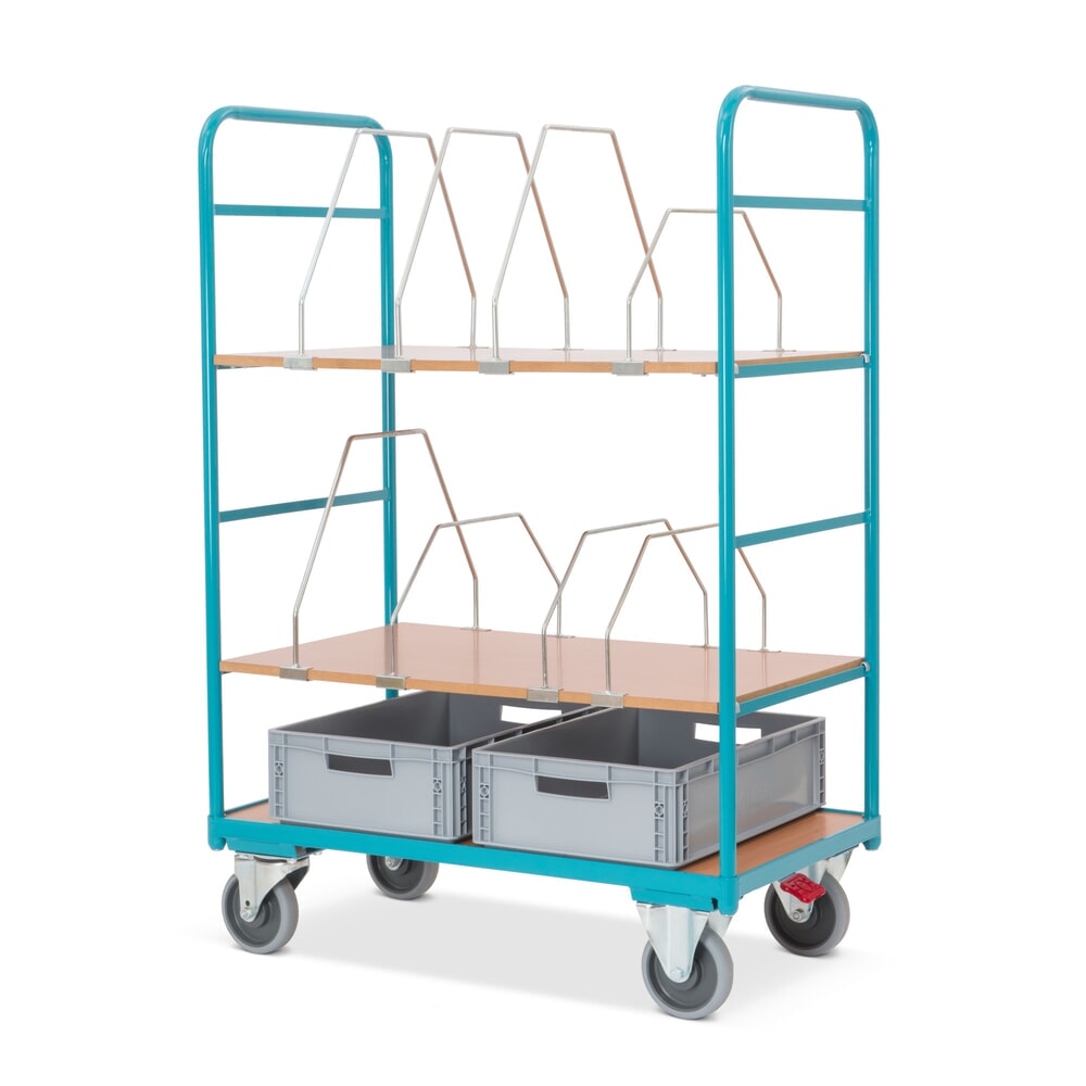 Produktabbildung: Kartonagenwagen Ameise®, 2 variable Böden à 995 x 585 mm
