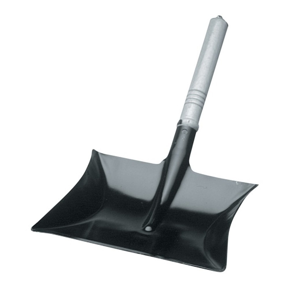 Produktabbildung: Kehrschaufel m.Holzgriff Kappe/Ring MET schwarz lack.Blatt-L.220xBlatt-B.230mm