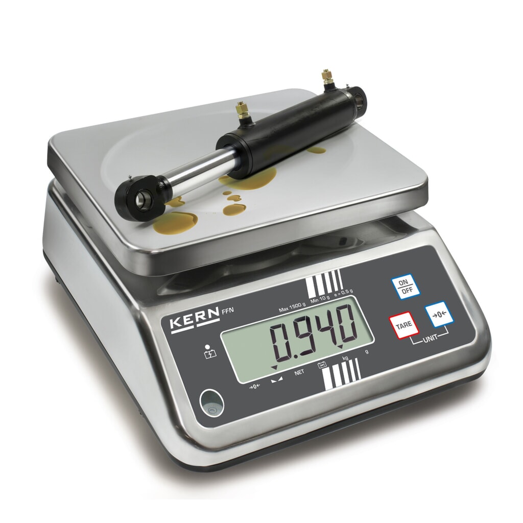 KERN Edelstahl-Tischwaage FFN 3K0.5IPN, Schutzklasse IP 65, Wägebereich max. 3 kg Produktabbildung Nr. 4: KERN Edelstahl-Tischwaage FFN 3K0.5IPN, Schutzklasse IP 65, Wägebereich max. 3 kg