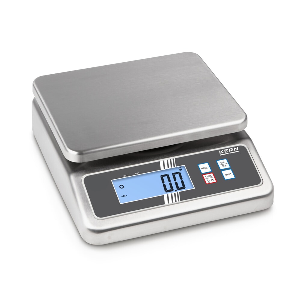 KERN Edelstahl-Tischwaage FOB 10K-3NL, Schutzklasse IP 67, Wägebereich max. 8/15 kg Produktabbildung: KERN Edelstahl-Tischwaage FOB 10K-3NL, Schutzklasse IP 67, Wägebereich max. 8/15 kg