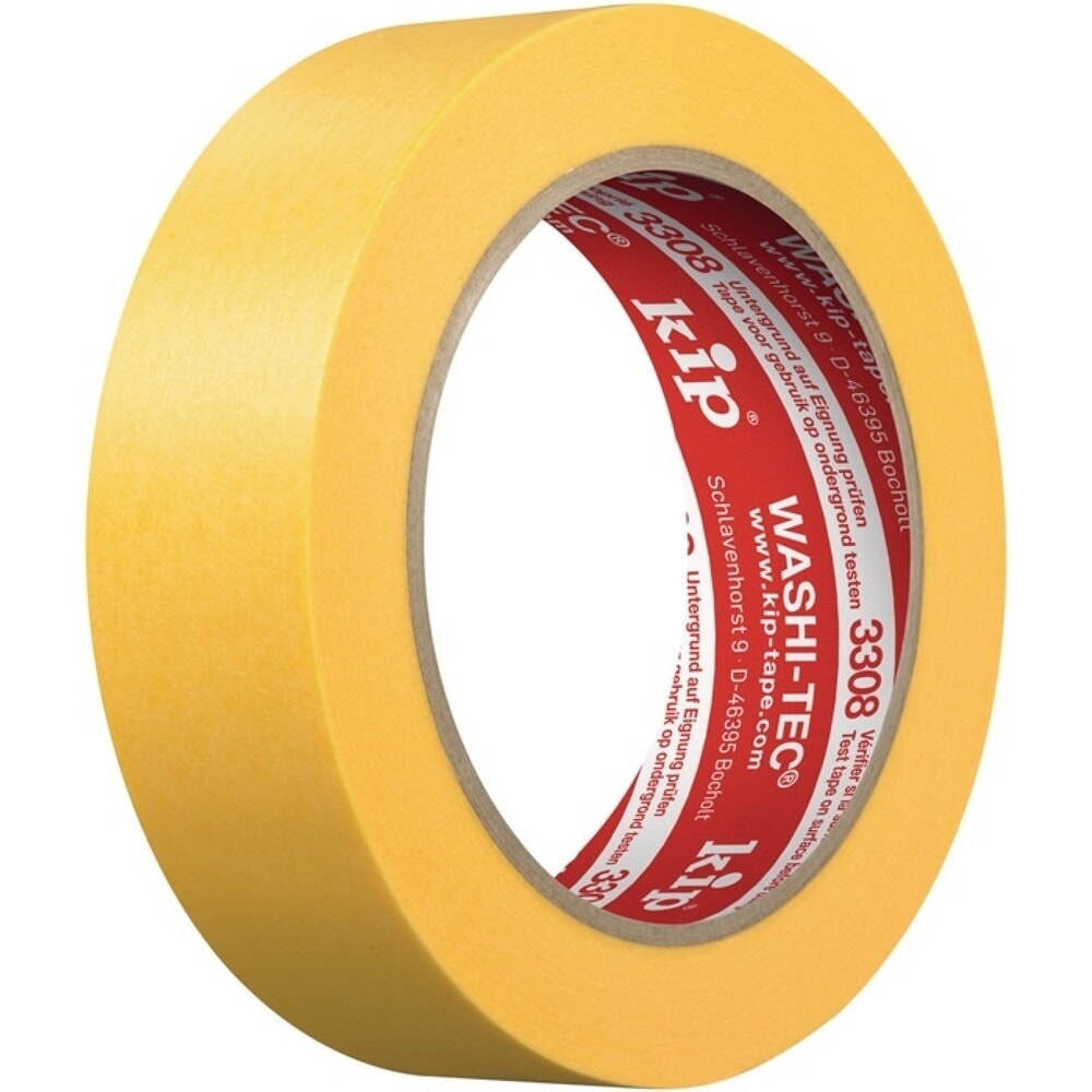 Produktabbildung: KIP Abdeckband 3308 WASHI-TEC® Premium PLUS, gelb, glatt, Rolle, Länge 50 m Breite 36 mm