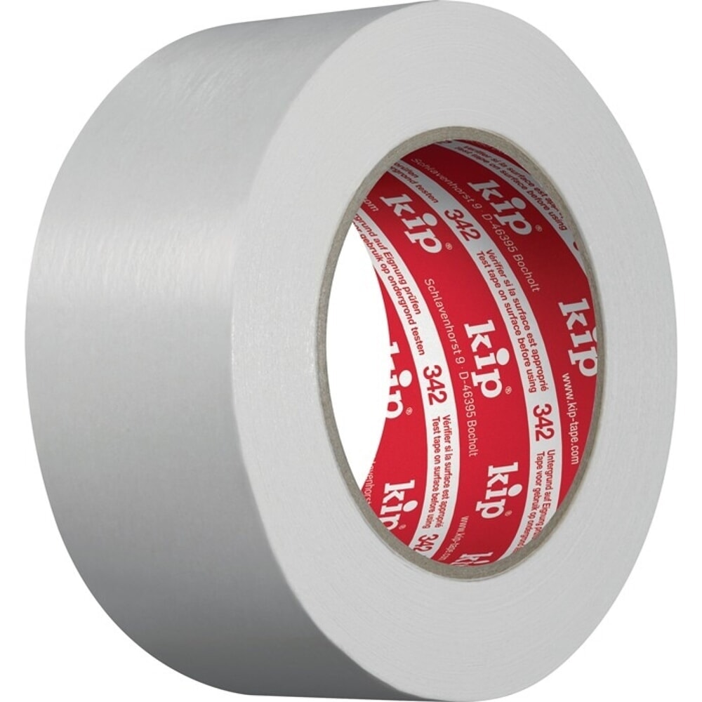 Produktabbildung: KIP Gewebeteppichband 342, weiss, Länge 25 m Breite 50 mm, Rolle
