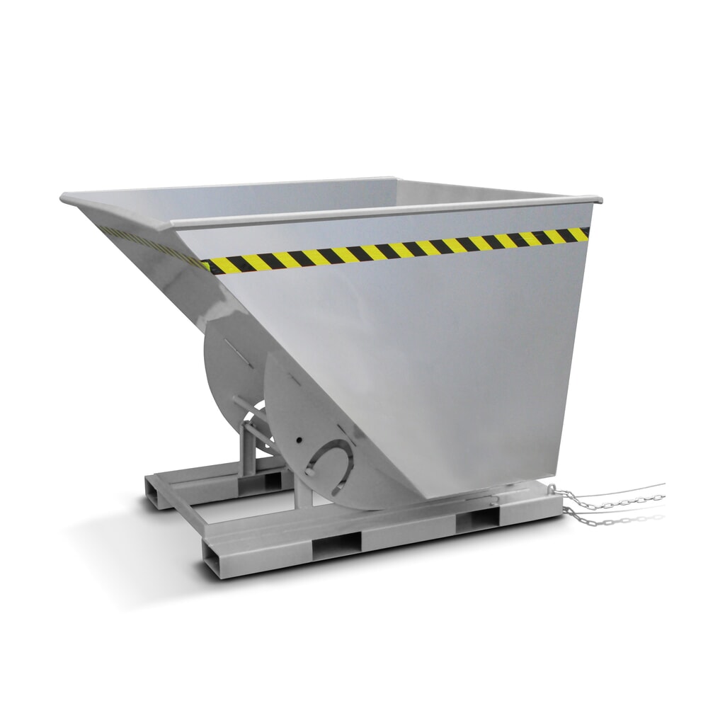 Eichinger® Kippbehälter mit Abrollmechanik, hohe Bauhöhe, verzinkt, 500 l Produktabbildung: Eichinger® Kippbehälter mit Abrollmechanik, hohe Bauhöhe, verzinkt, 500 l